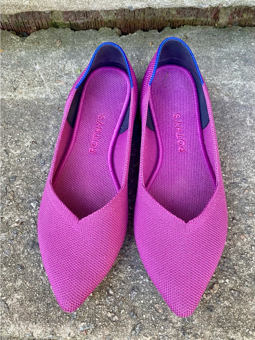 Rothy’s Pointed Toe Flats in Fuschia